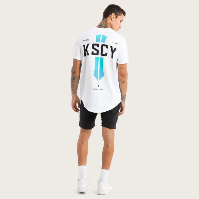 Model wears Delight Dual Curved Tee White T-Shirts White – image 5