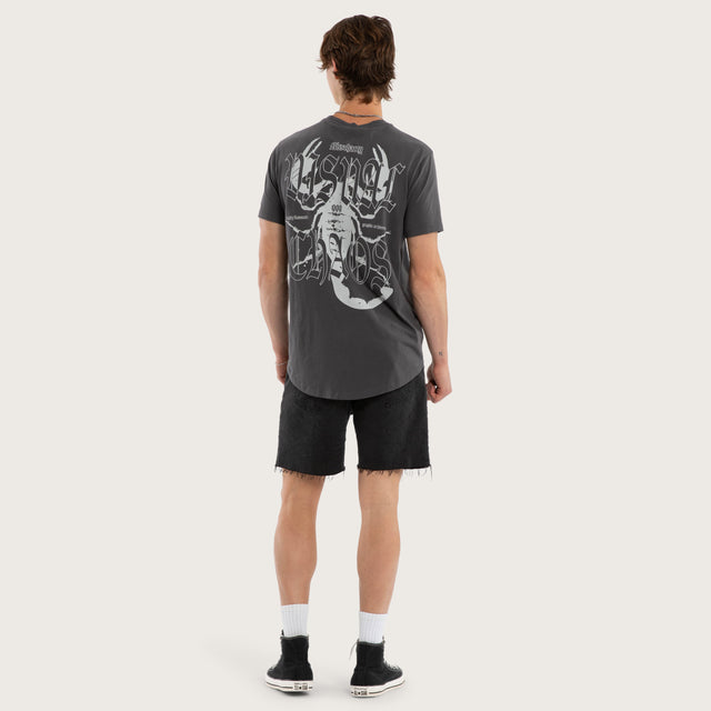 Model wears Arizona Dual Curved Tee Pigment Asphalt T-Shirts Grey – image 5