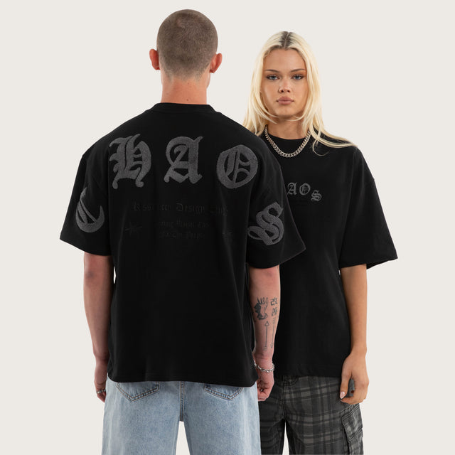 Crowned Loopback Street Tee Jet Black