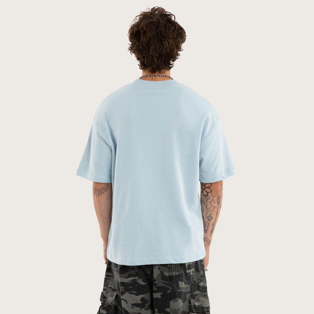 Spiked Loopback Street Tee Baby Blue