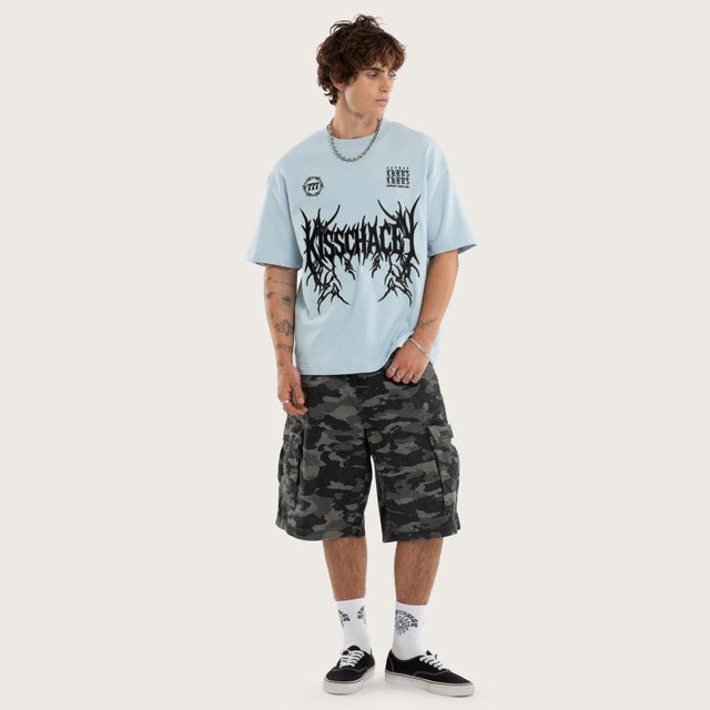 Spiked Loopback Street Tee Baby Blue