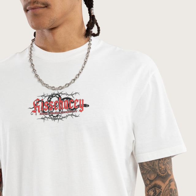 Model wears Risen Relaxed Tee Natural White T-Shirts White – image 3