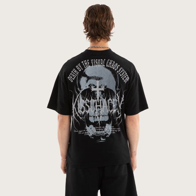 Model wears Skullcraft Street Tee Jet Black T-Shirts Black – image 1