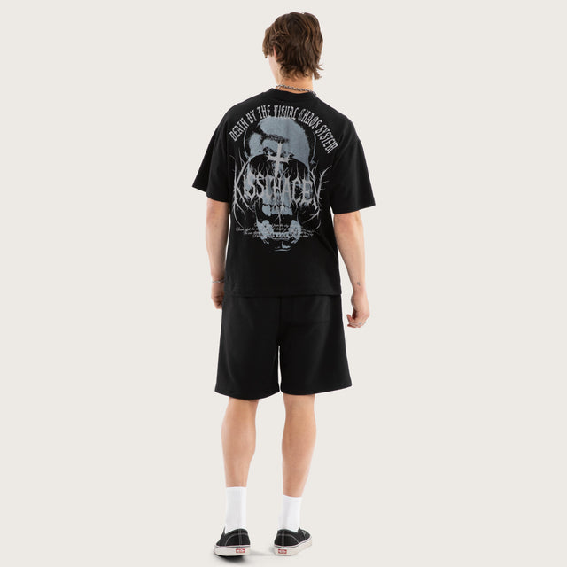 Model wears Skullcraft Street Tee Jet Black T-Shirts Black – image 5