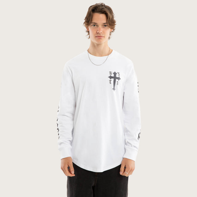 Venom Dual Curved Longsleeve Tee Optical White