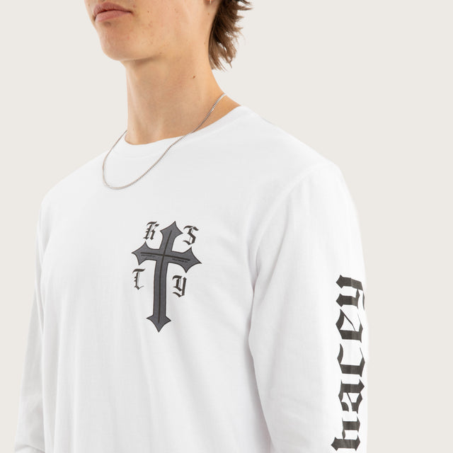 Venom Dual Curved Longsleeve Tee Optical White