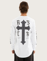 Venom Dual Curved Longsleeve Tee Optical White