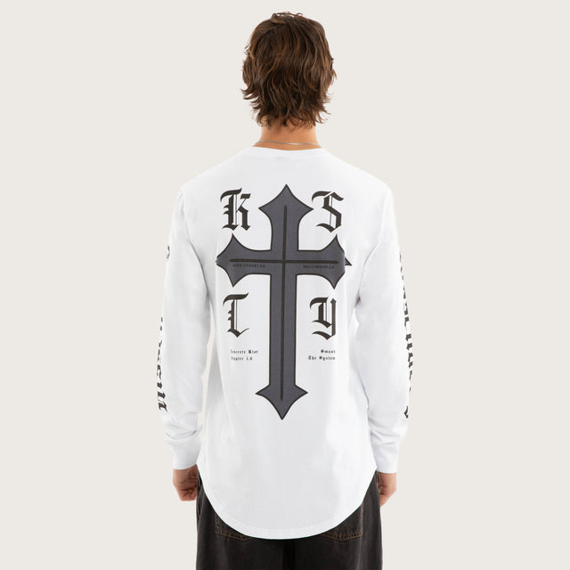 Venom Dual Curved Longsleeve Tee Optical White