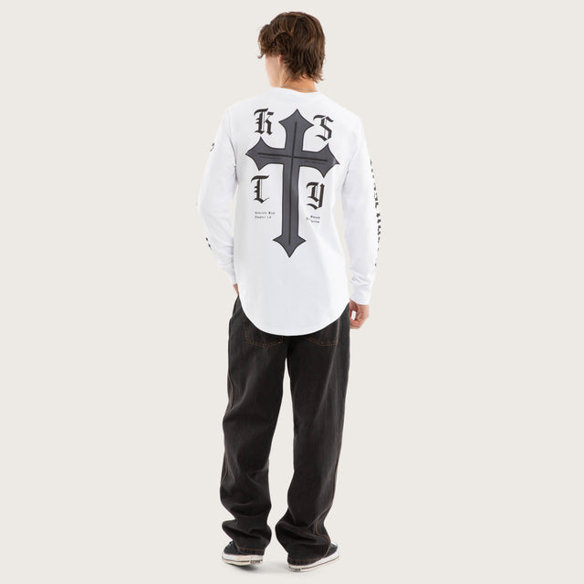 Venom Dual Curved Longsleeve Tee Optical White