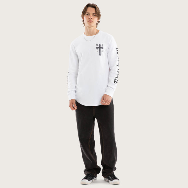 Venom Dual Curved Longsleeve Tee Optical White