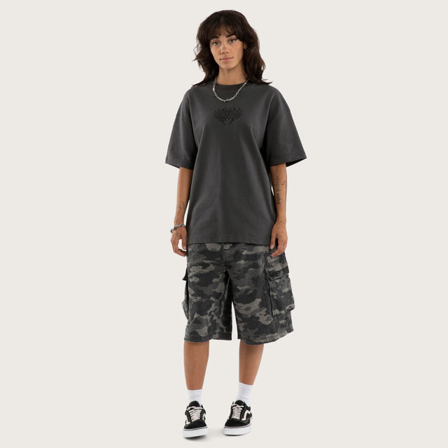 Crossfade Loopback Street Tee Pigment Asphalt