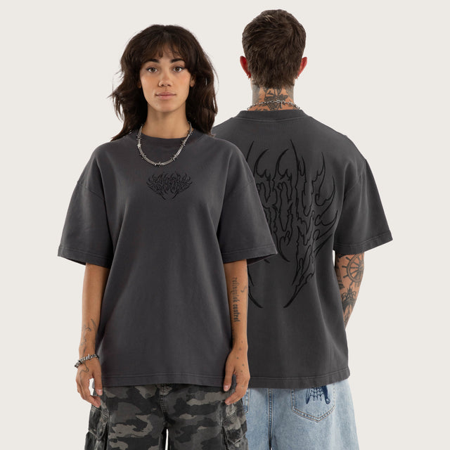 Crossfade Loopback Street Tee Pigment Asphalt