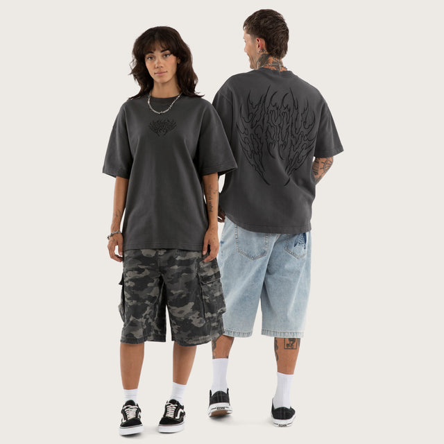 Crossfade Loopback Street Tee Pigment Asphalt