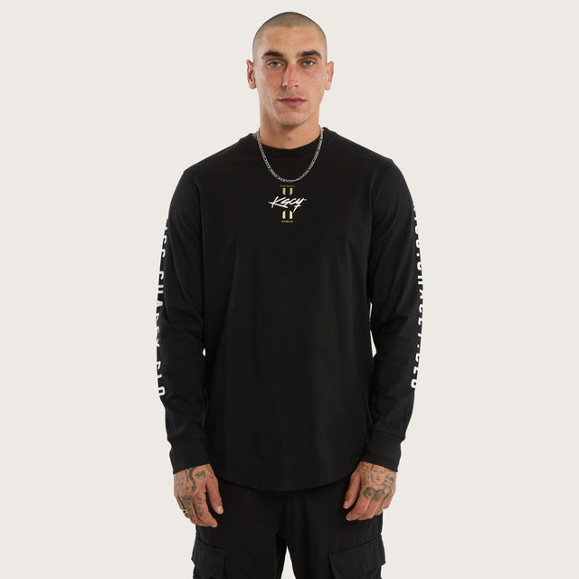 Prayers Dual Curved Longsleeve Tee Jet Black