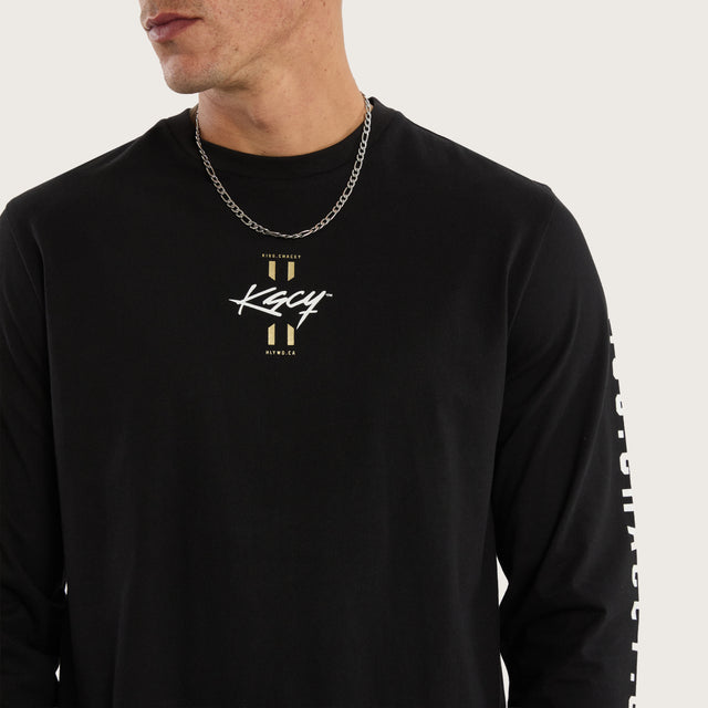 Prayers Dual Curved Longsleeve Tee Jet Black