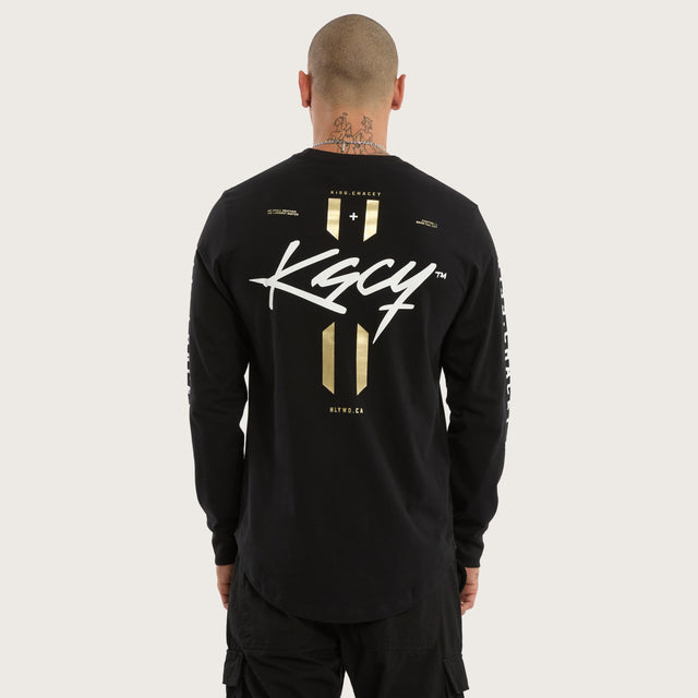 Prayers Dual Curved Longsleeve Tee Jet Black