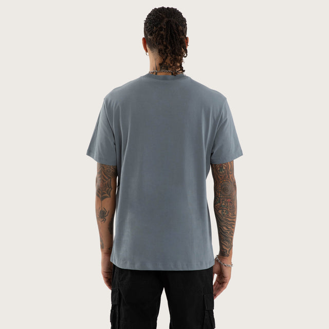 Model wears Charlotte Relaxed Tee in Blue T-Shirts in Blue - Image 4