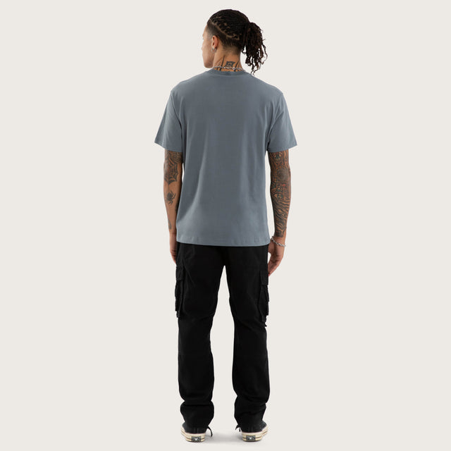 Model wears Charlotte Relaxed Tee in Blue T-Shirts in Blue - Image 5