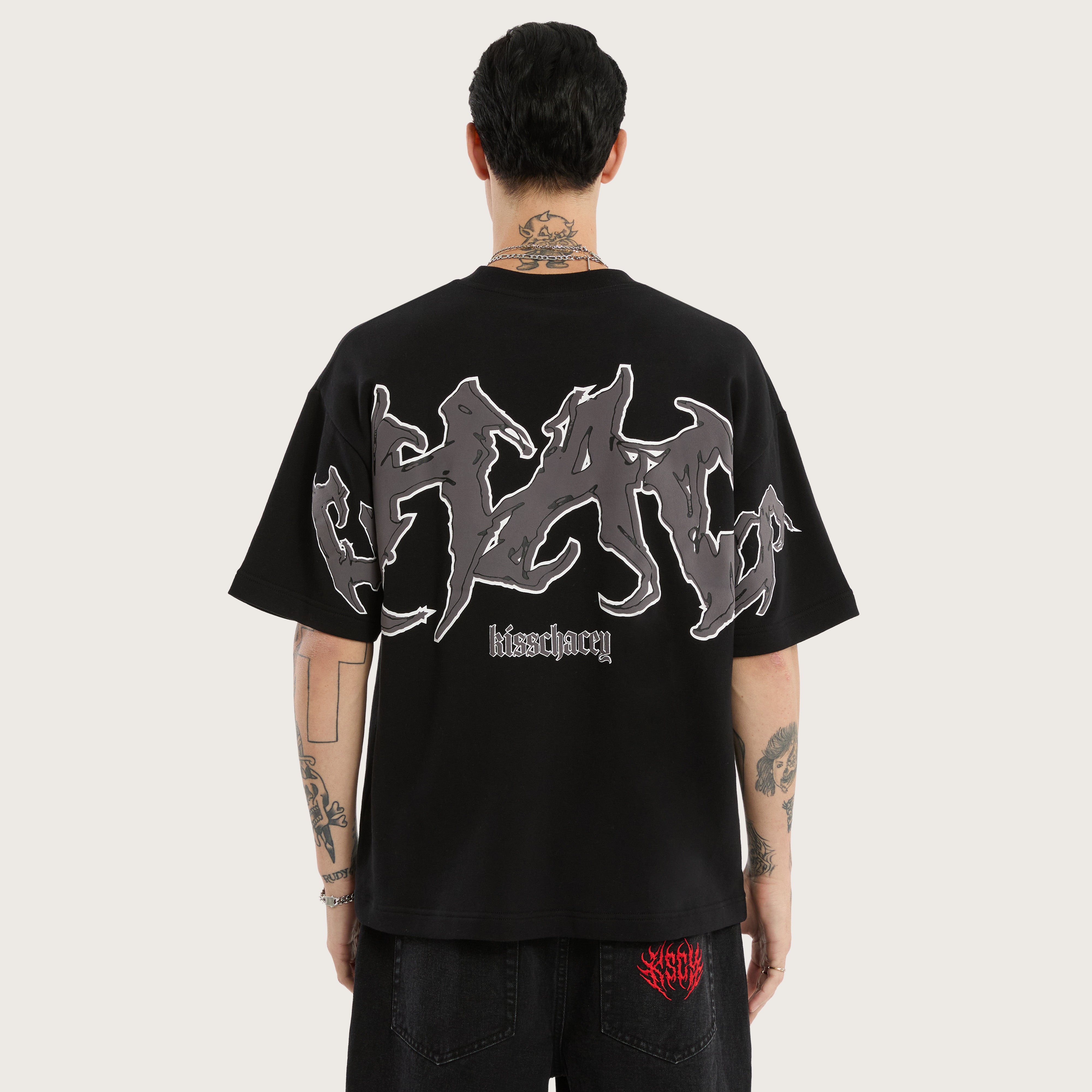 Melt Cotton Loopback Box Fit Tee in Black | KSCY