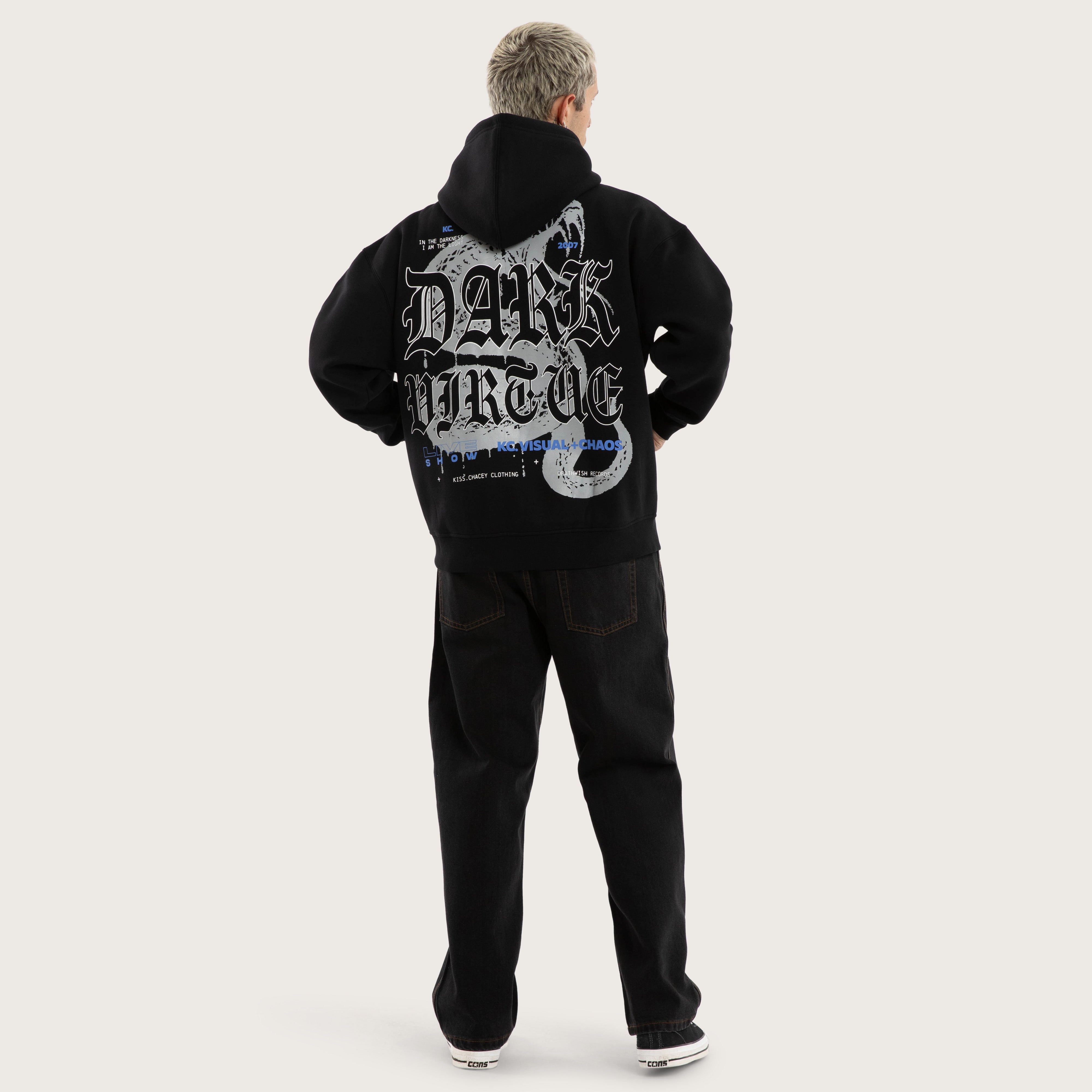 Python Oversized Hoodie Jet Black | KSCY