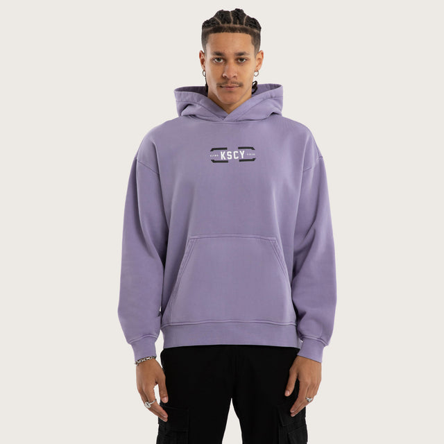 Model wears Rapture Relaxed Hoodie Pigment Daybreak Hoodies Purple – image 1