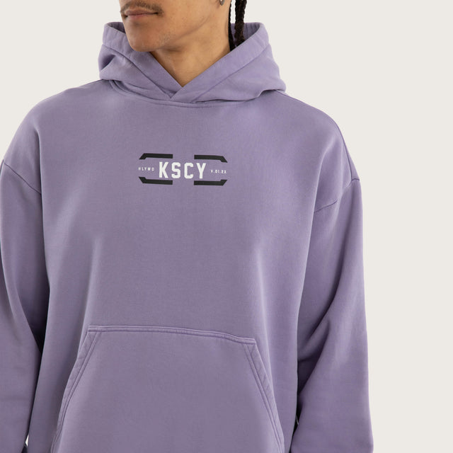 Model wears Rapture Relaxed Hoodie Pigment Daybreak Hoodies Purple – image 4