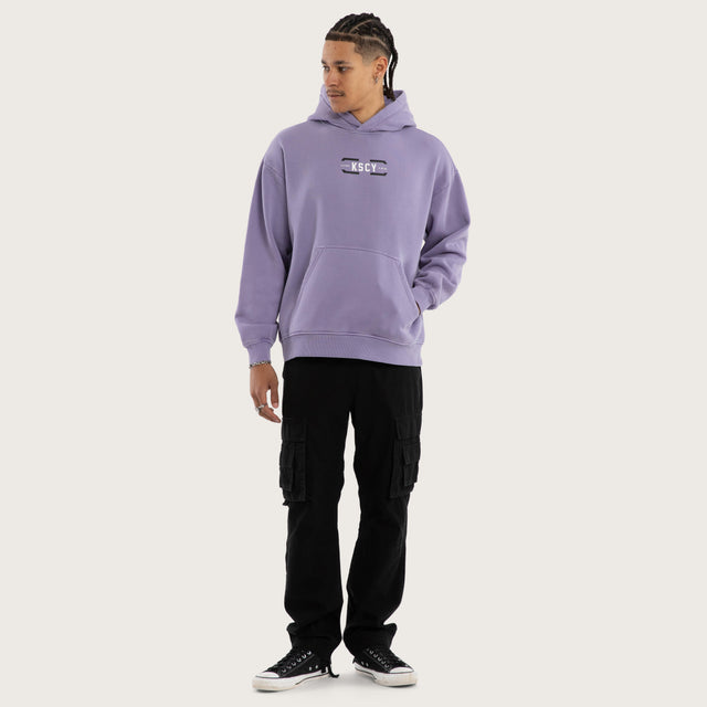 Model wears Rapture Relaxed Hoodie Pigment Daybreak Hoodies Purple – image 5