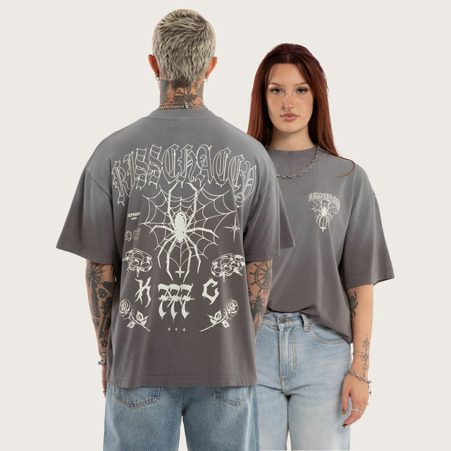 Knuckle Street Tee Sunbleach Charcoal