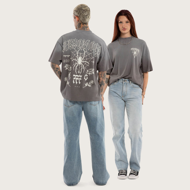 Knuckle Street Tee Sunbleach Charcoal