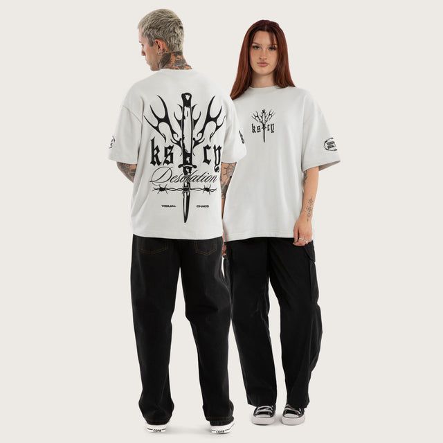 Distorted Loopback Street Tee Glacier Grey
