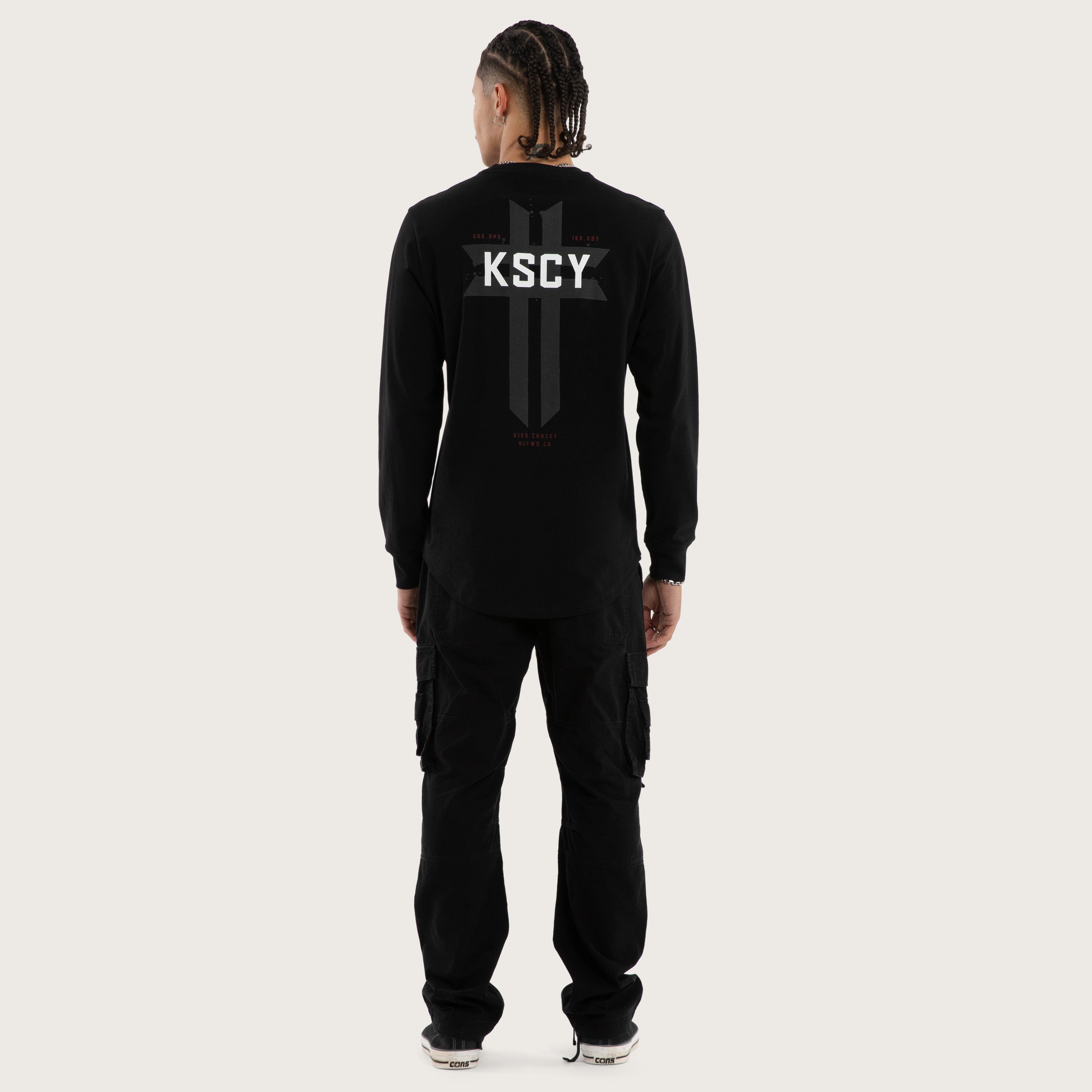 Mortal Cape Back Longsleeve Tee Jet Black | KSCY