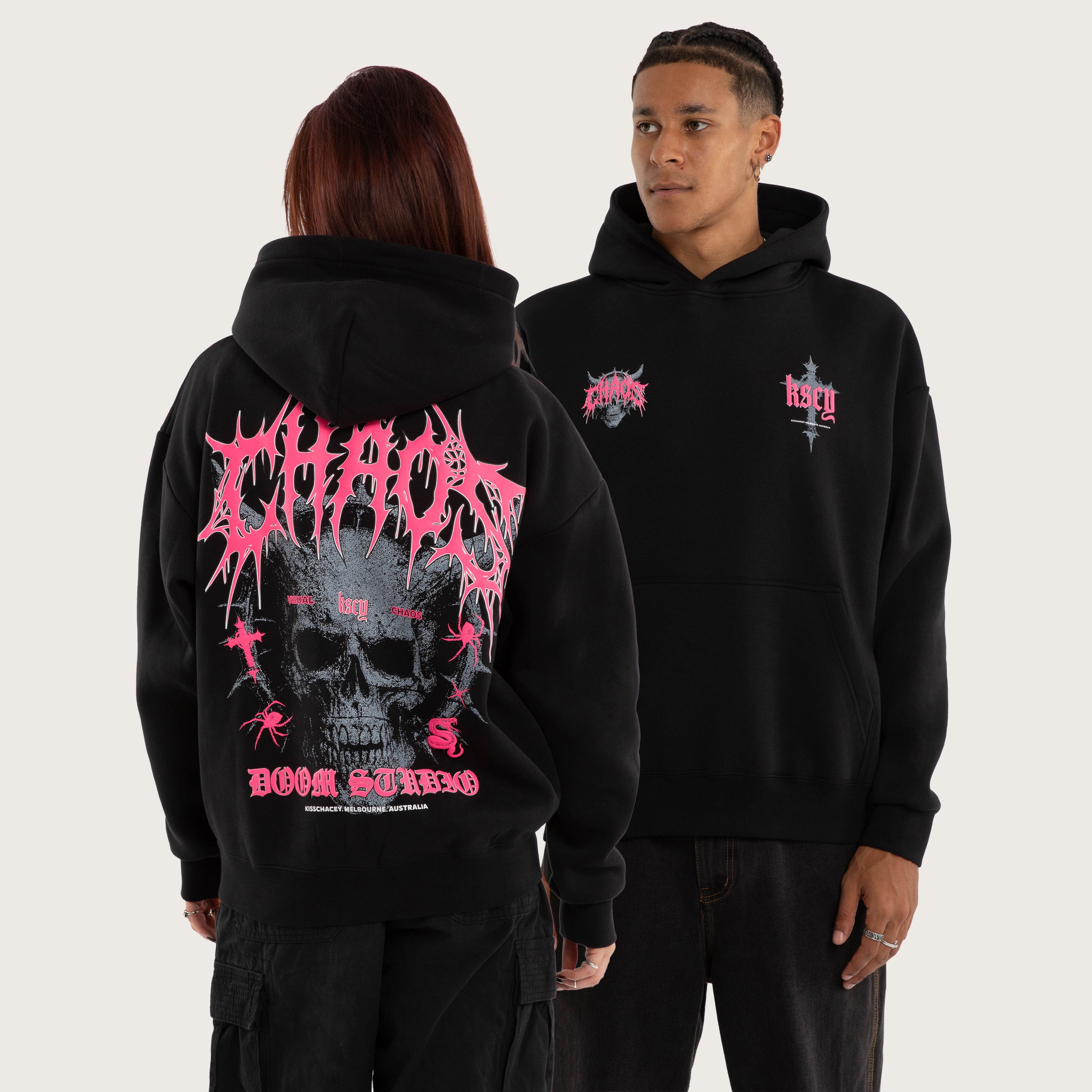 Glitch Oversized Hoodie Jet Black | KSCY