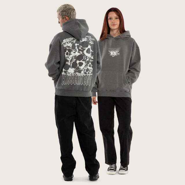 Model wears Vertex Oversized Hoodie Grey Hoodies in Grey - Image 5