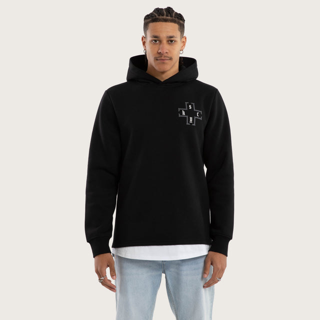 Taipan Layered Hoodie Jet Black