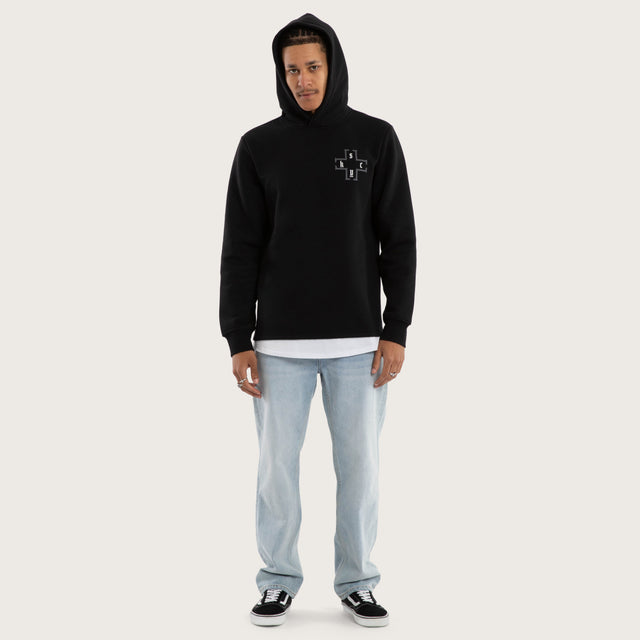 Taipan Layered Hoodie Jet Black