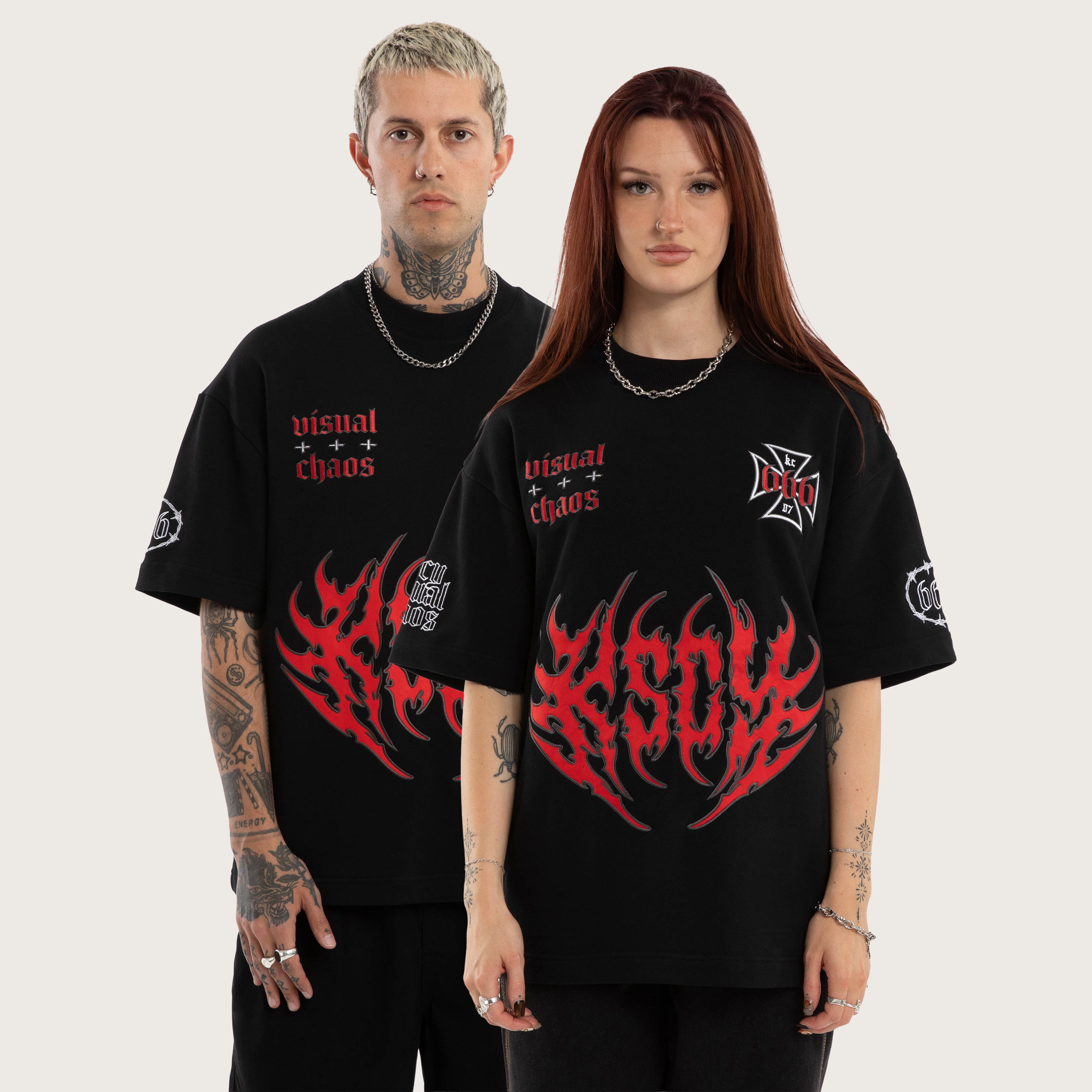 Ruins Cotton Loopback Box Fit Tee Black | KSCY