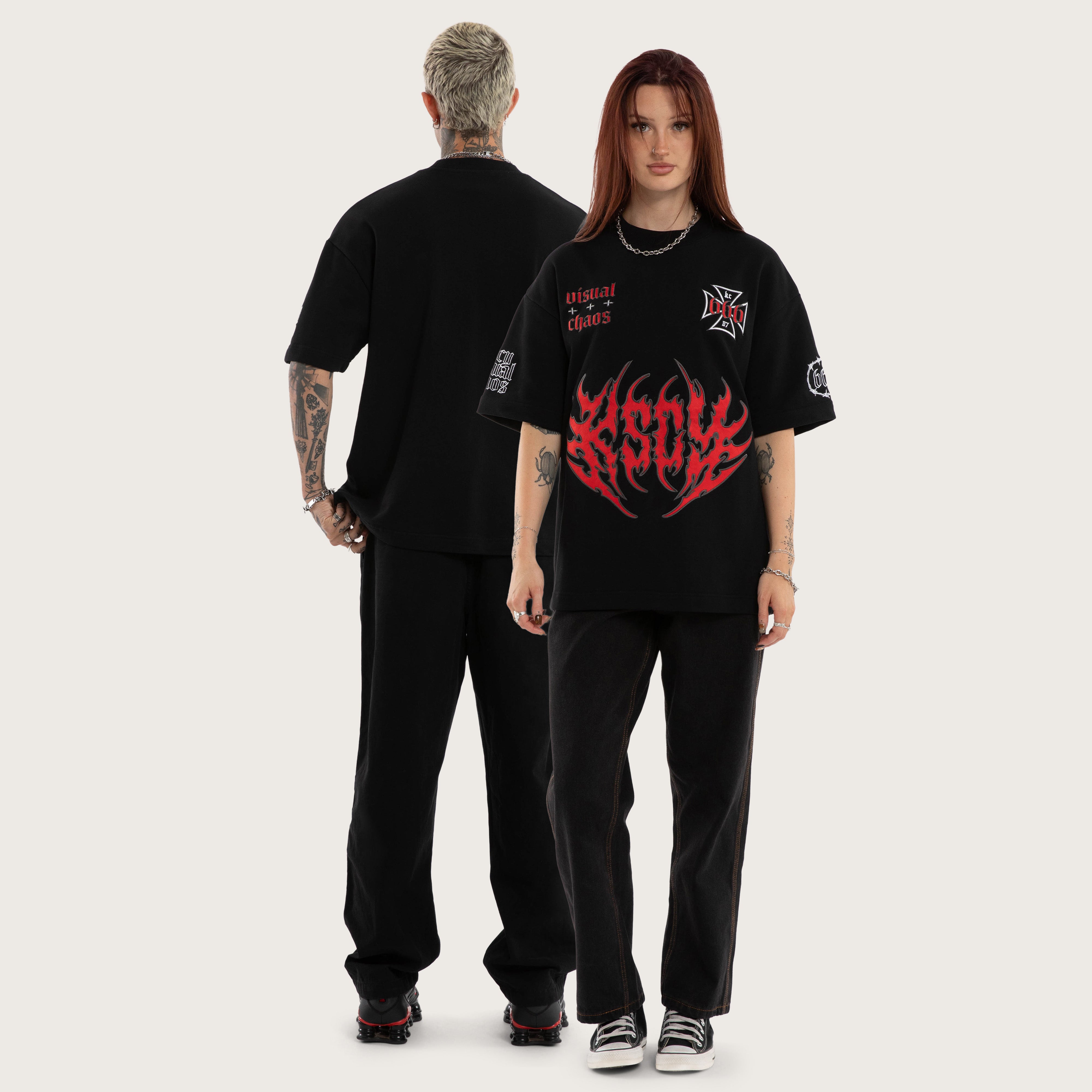 トップス TSY MAN'S RUIN TEE // BLACK XL Ruins Cotton Loopback Box Fit Tee Black | KSCY
