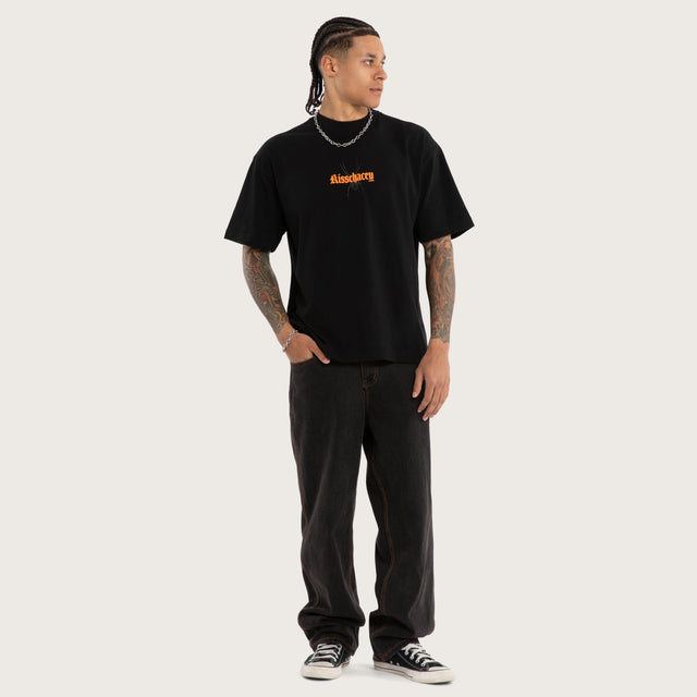 Across Street Tee Jet Black