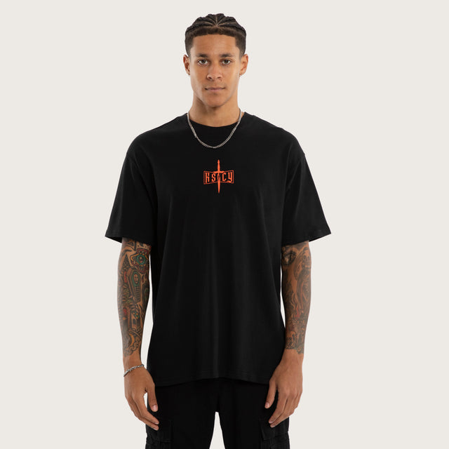 Plaque Box Fit Tee Jet Black