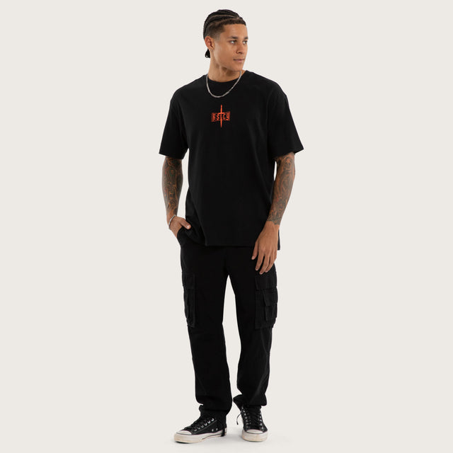 Plaque Box Fit Tee Jet Black