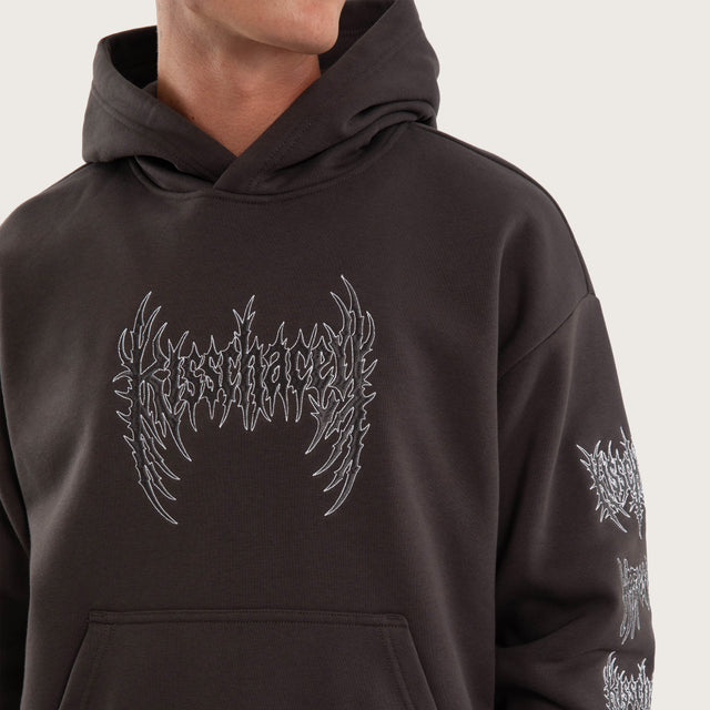Model wears Blast Relaxed Hoodie After Dark Hoodies Black – image 2