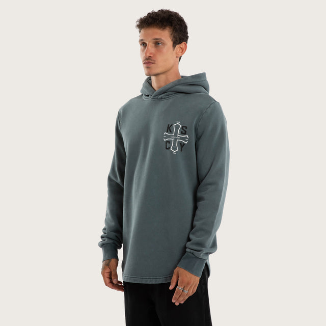 Tension Dual Curved Hoodie Pigment Stormy Weather