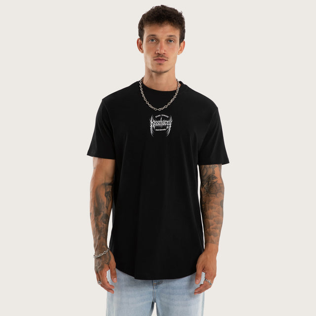 Model wears Sustain Dual Curved Tee Jet Black T-Shirts Black – image 2