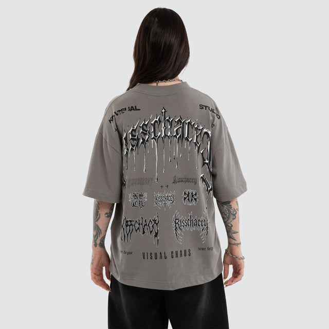 Model wears Forgiveness Street Tee Steel Grey T-Shirts Grey – image 5