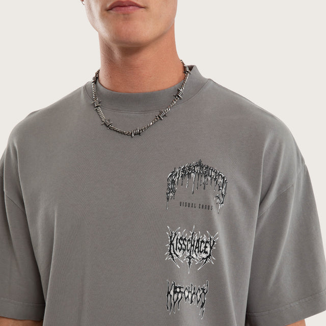 Model wears Forgiveness Street Tee Steel Grey T-Shirts Grey – image 9