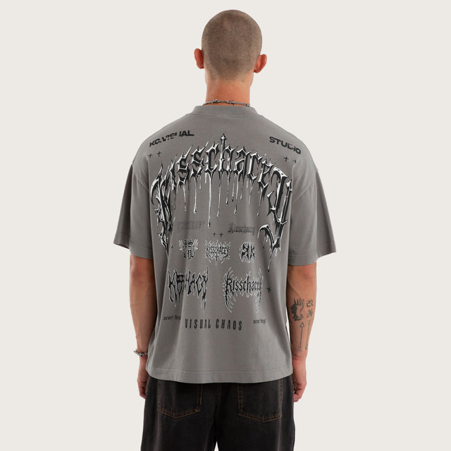 Model wears Forgiveness Street Tee Steel Grey T-Shirts Grey – image 10