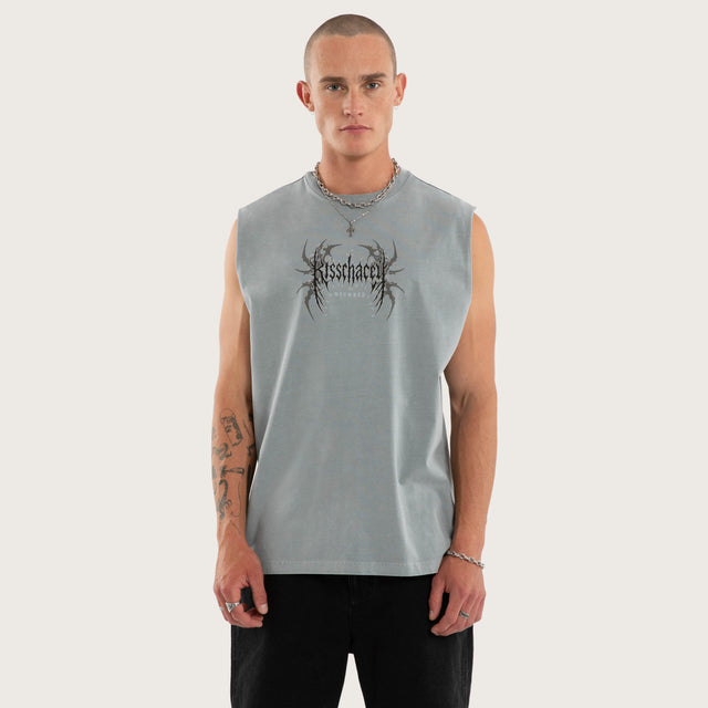 Model wears Hypnotic Relaxed Fit Muscle Ultimate Grey Muscle Tees Grey – image 1