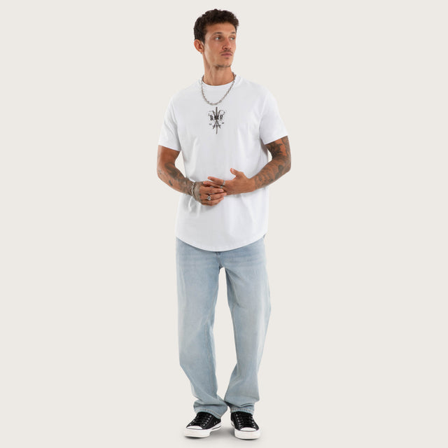 Model wears Vortex Dual Curved Tee Optical White T-Shirts White – image 5