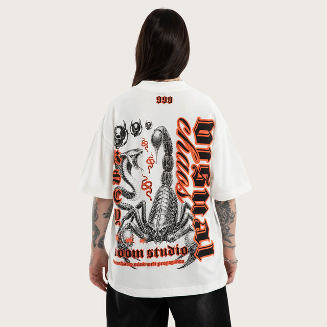 Model wears Propaganda Street Tee Natural White T-Shirts White – image 7