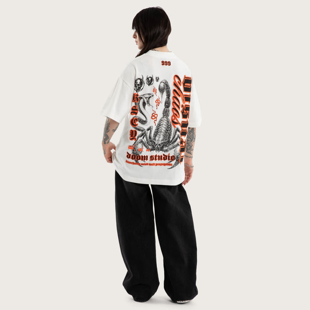 Model wears Propaganda Street Tee Natural White T-Shirts White – image 8